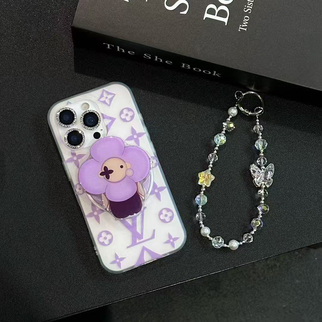 Purple Flower MagSafe Phone Case For iPhone