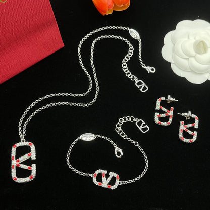 Vintage Silver Diamond Jewelry Set