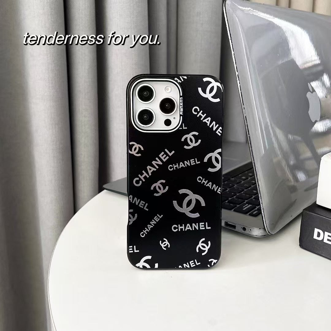 Black Embossed Phone Case For iPhone