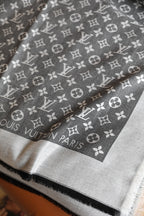 Grey Love Square Silk Scarf