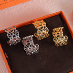 Pig Nose Openwork Earrings