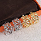 Pig Nose Openwork Earrings