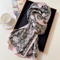 Grey Love Long Silk Scarf