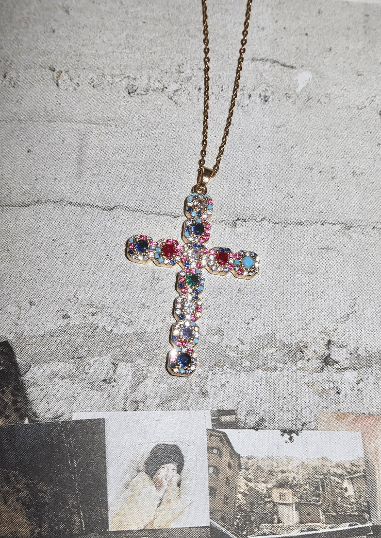 Im Namen der Rose Kreuz Halskette