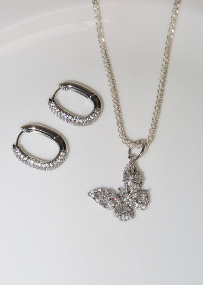 Diamant Leona Huggie Creolen Silber Ohrringe