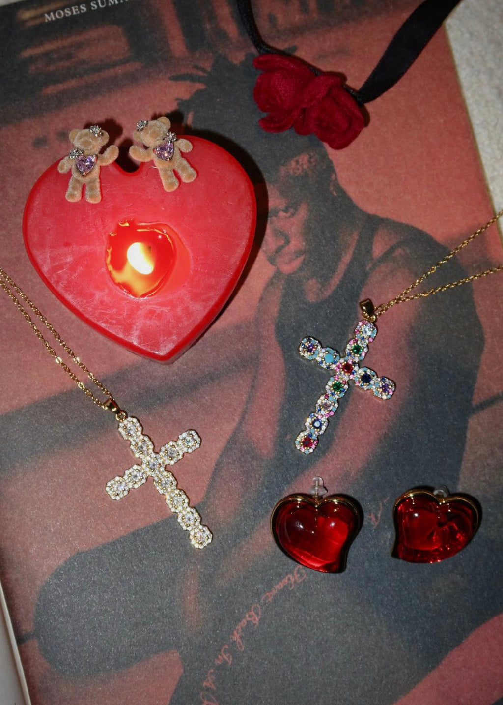 Im Namen der Rose Kreuz Halskette