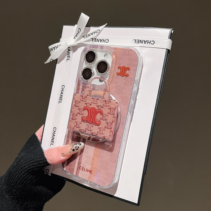 Custodia con supporto magnetico rosa per iPhone