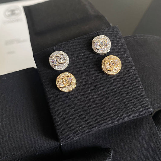 Diamond Mini Round Stud Earrings