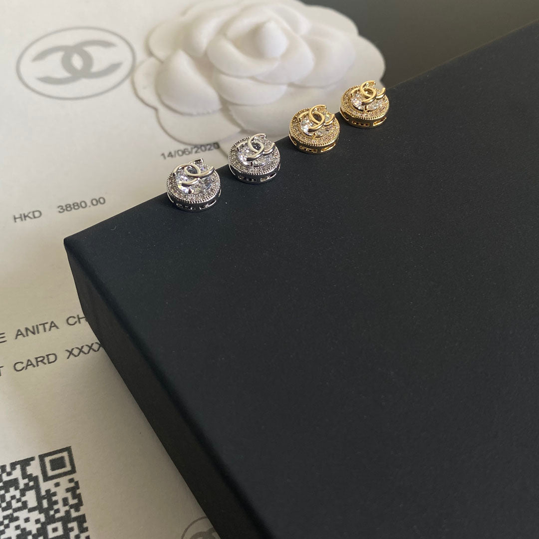 Diamond Mini Round Stud Earrings