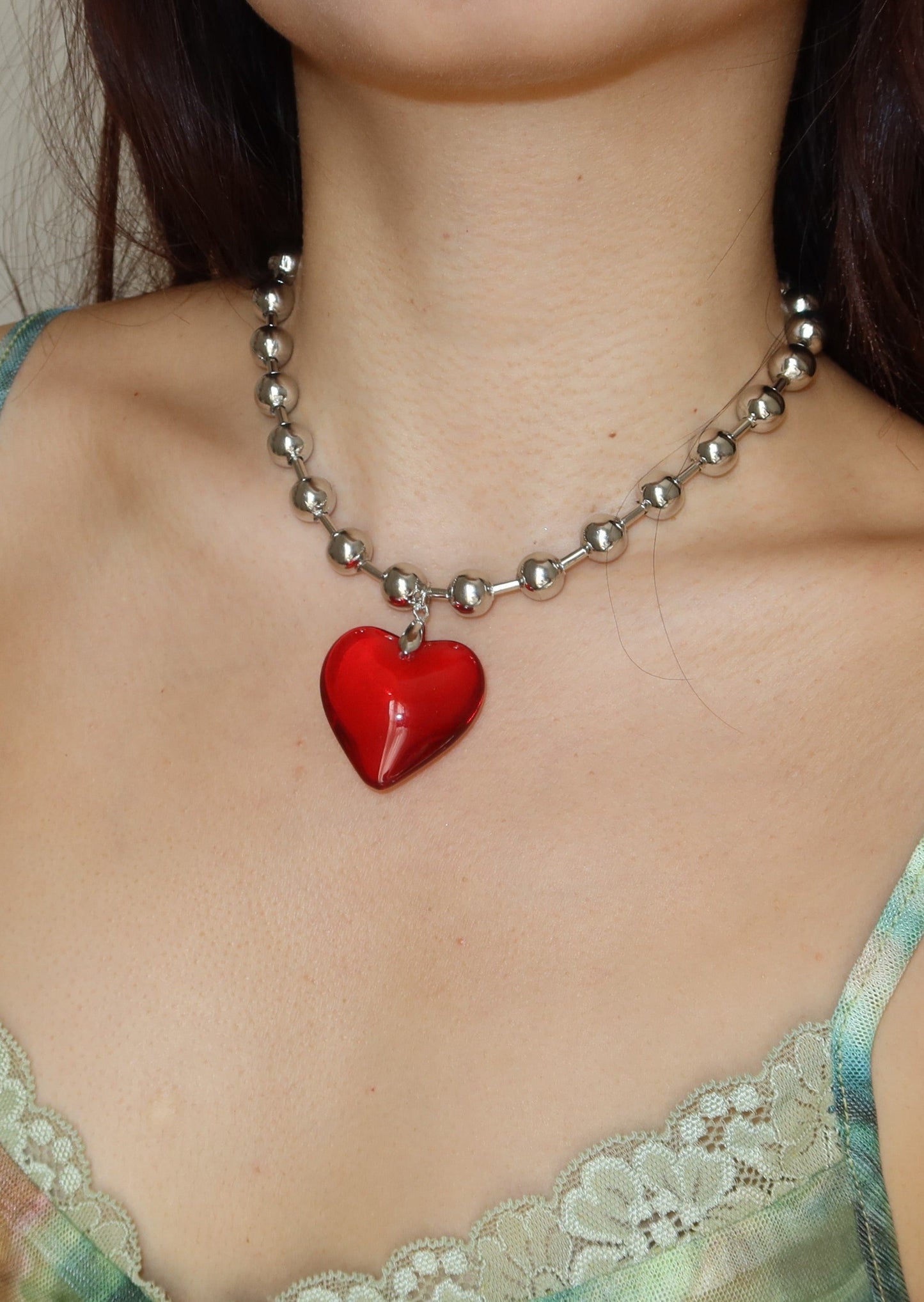Collana con cuore rosso passione di Dora Summer