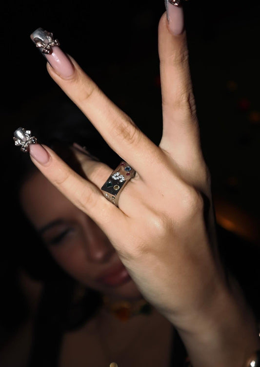 Anello in argento con pietra preziosa S Power