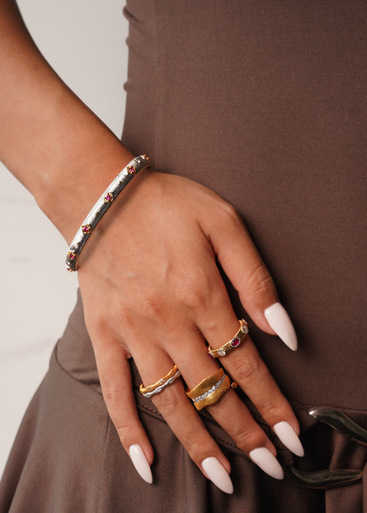 Colette Rotes Silberarmband