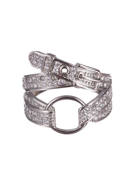 Anello con fiocco scintillante e pietra preziosa
