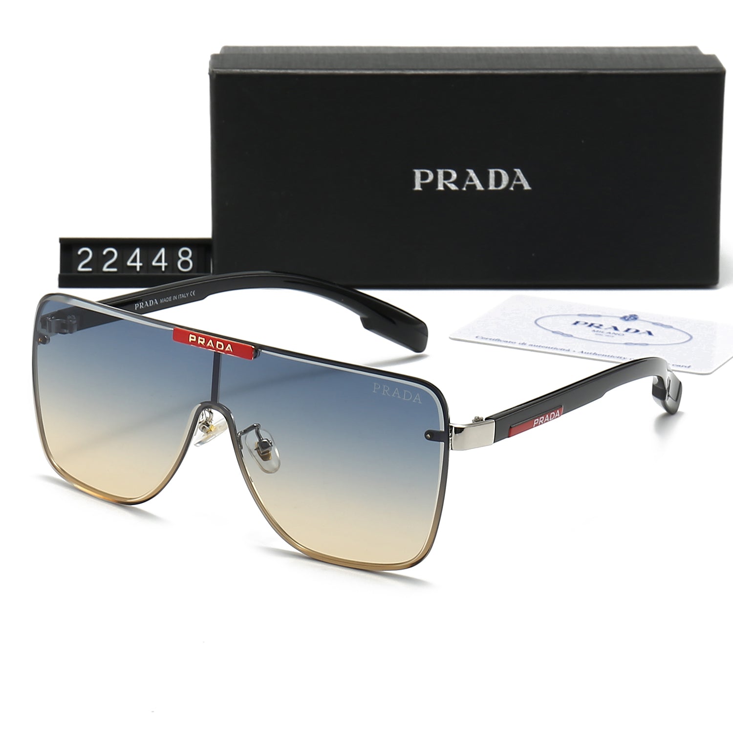 Neue Sonnenbrille mit großem Rahmen