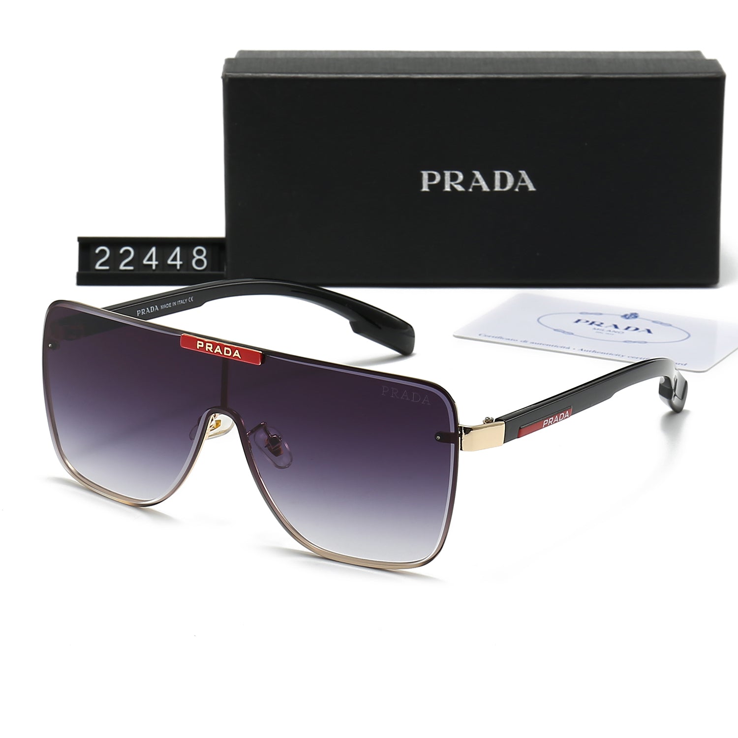 Neue Sonnenbrille mit großem Rahmen