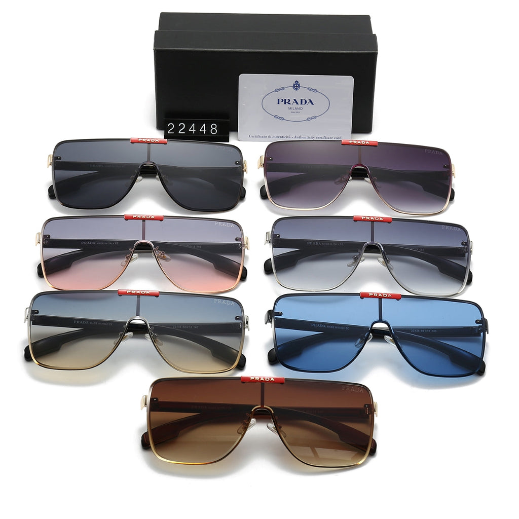 Neue Sonnenbrille mit großem Rahmen