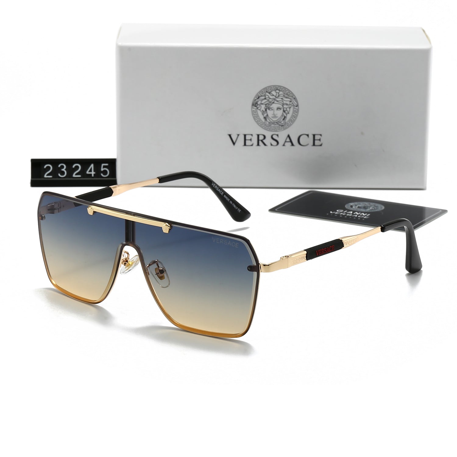 Neue Sonnenbrille mit großem Rahmen