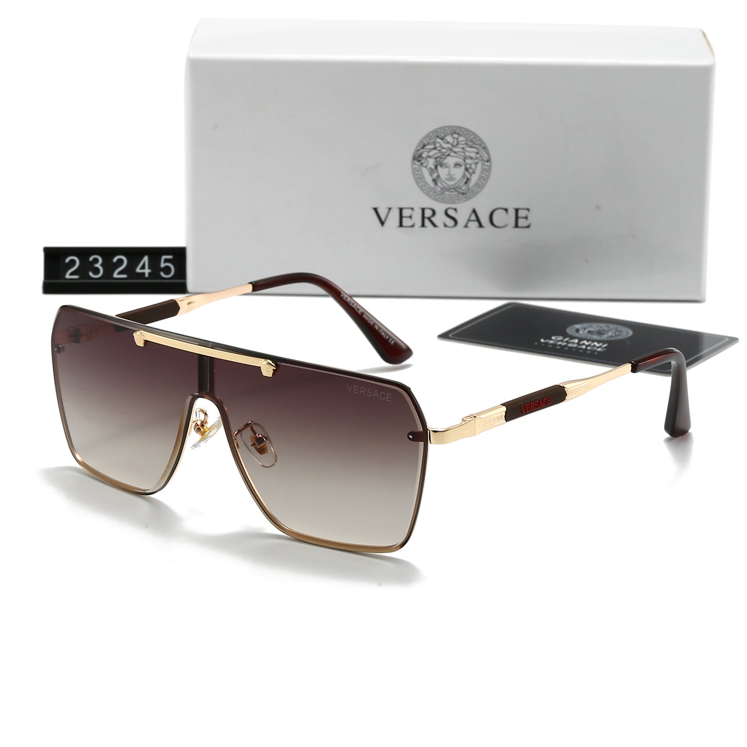 Neue Sonnenbrille mit großem Rahmen