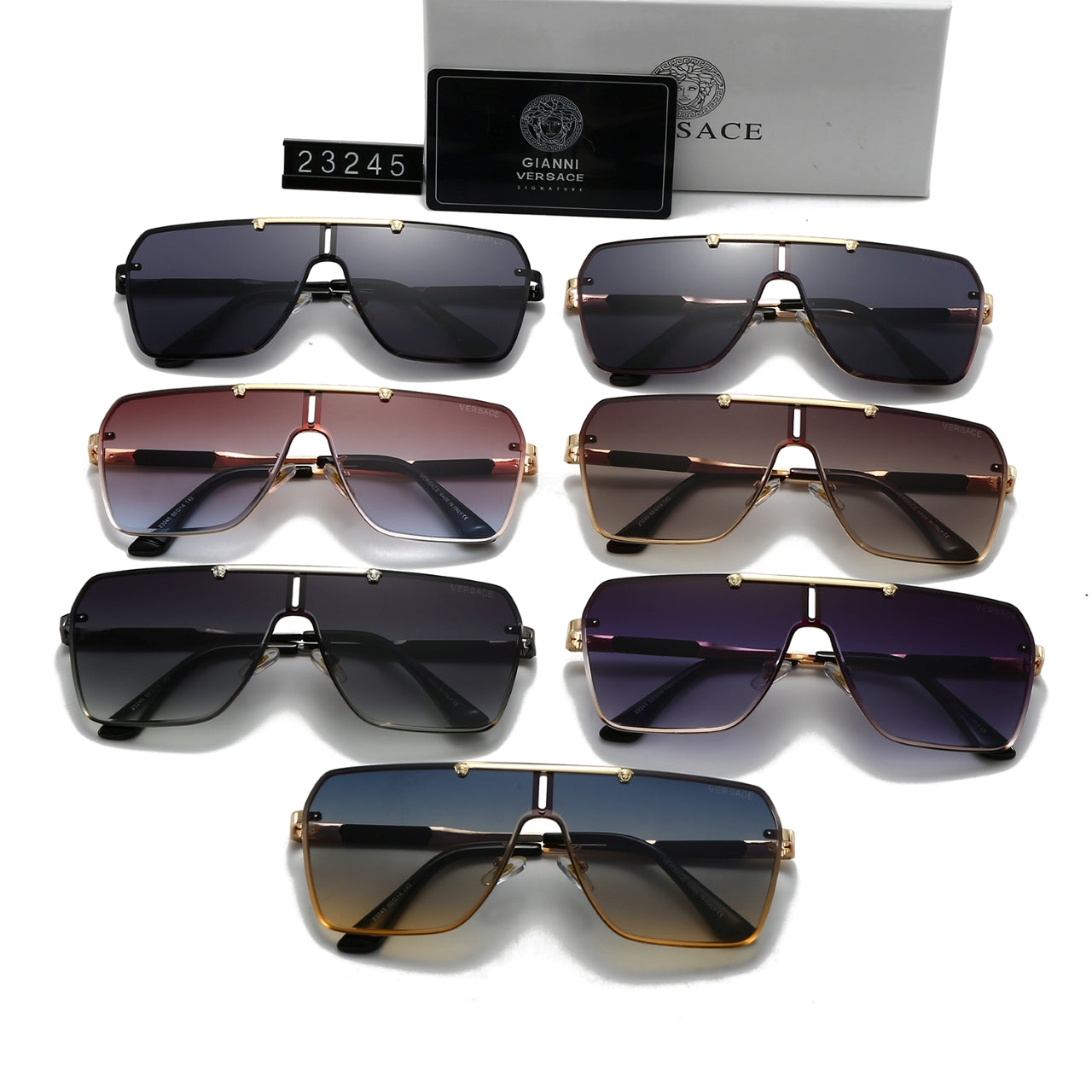 Neue Sonnenbrille mit großem Rahmen