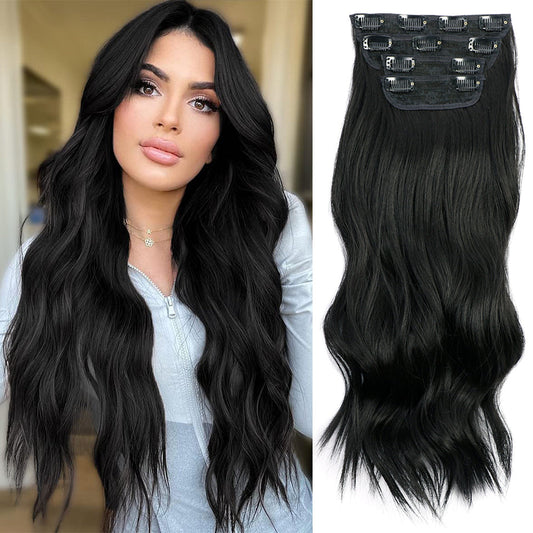 Long Wavy Clip in Hair Extensions (4PCS)