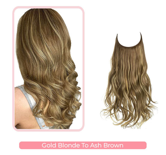 Wunderschöne gewellte Halo-Haarverlängerungen