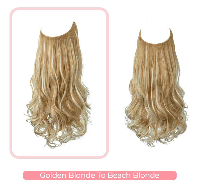 Wunderschöne gewellte Halo-Haarverlängerungen