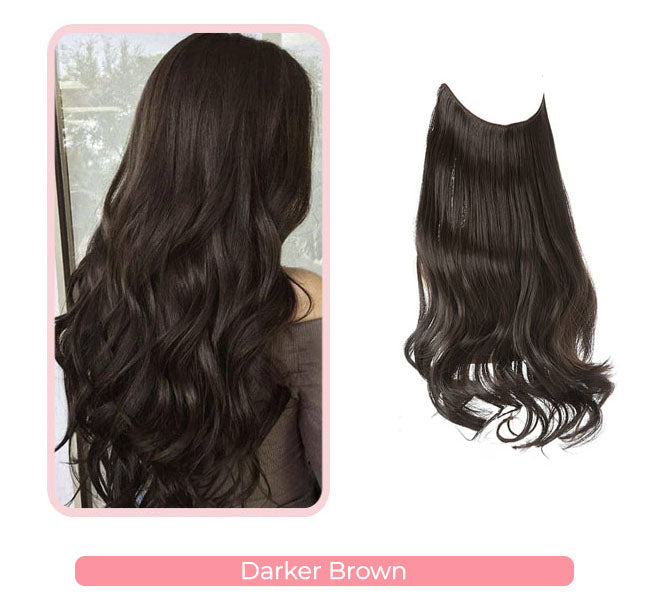 Wunderschöne gewellte Halo-Haarverlängerungen