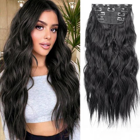 Long Wavy Curly Clip in Hair Extensions (4PCS)