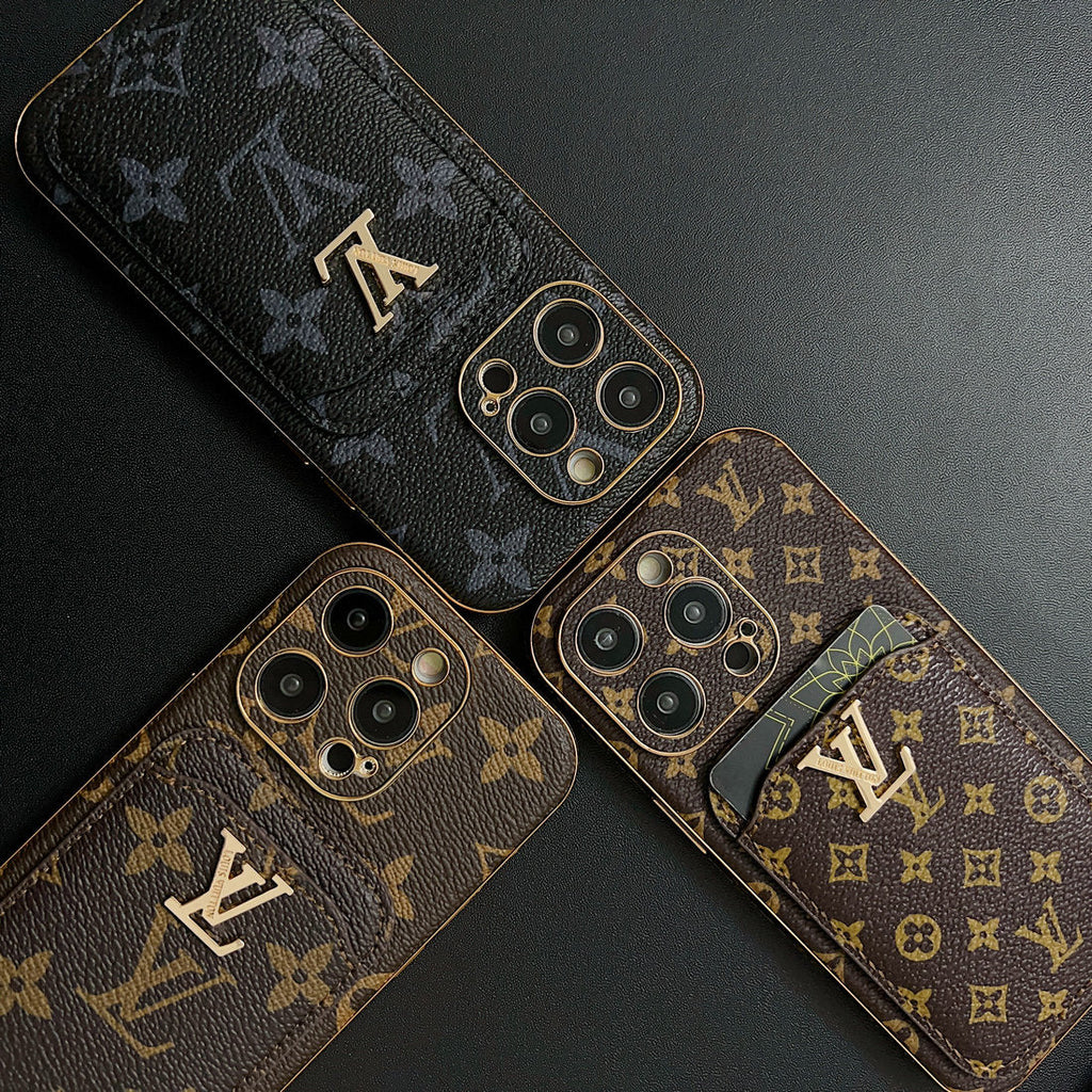 Card Holder Gold Phone Case For iPhone