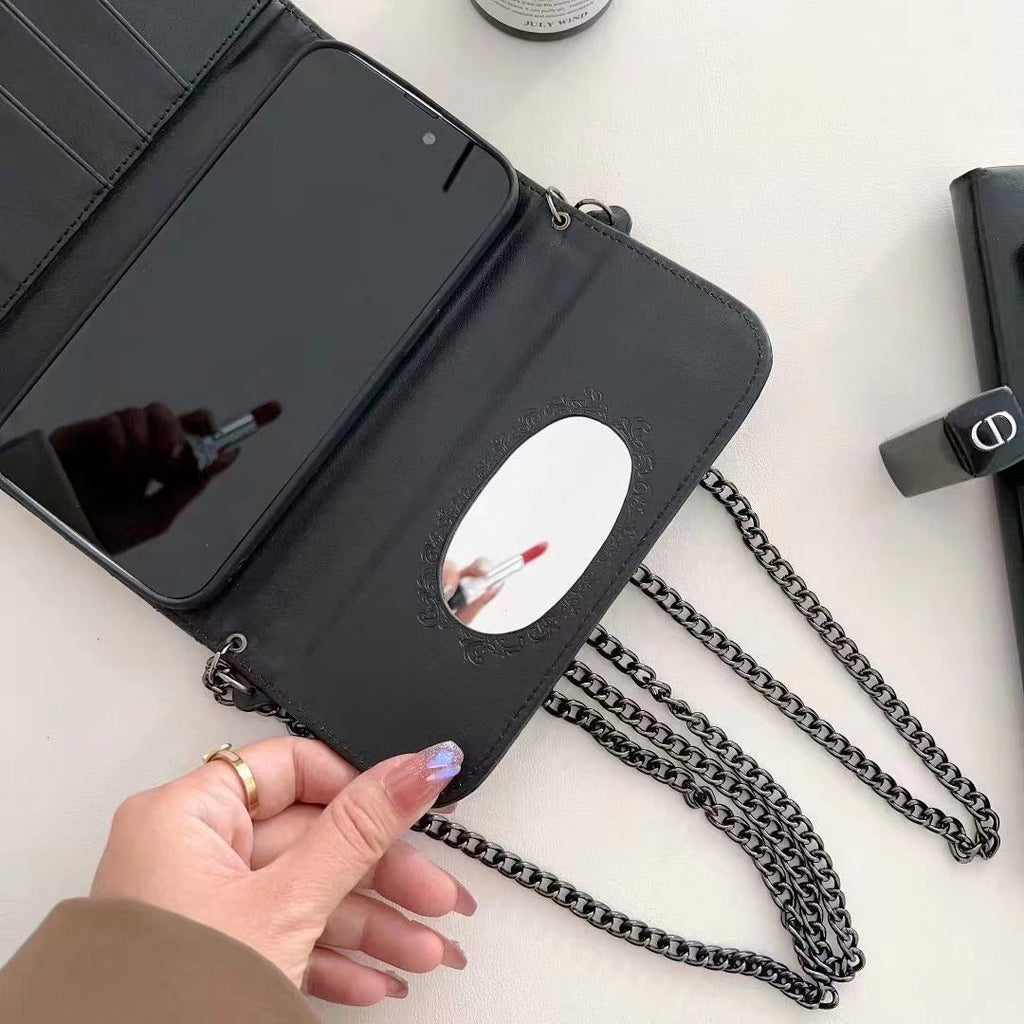 Klassische schwarze Handytasche für iPhone