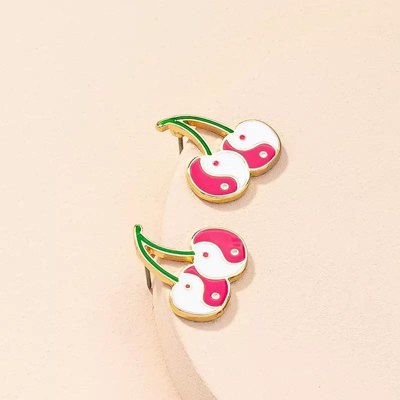 Cherry Stud Earrings In Pink