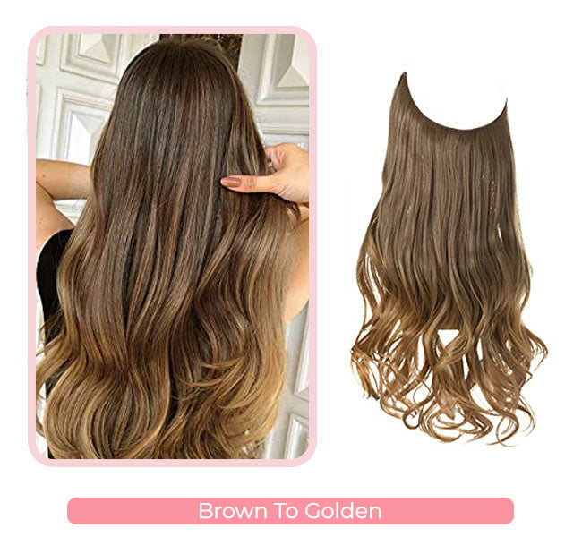 Wunderschöne gewellte Halo-Haarverlängerungen