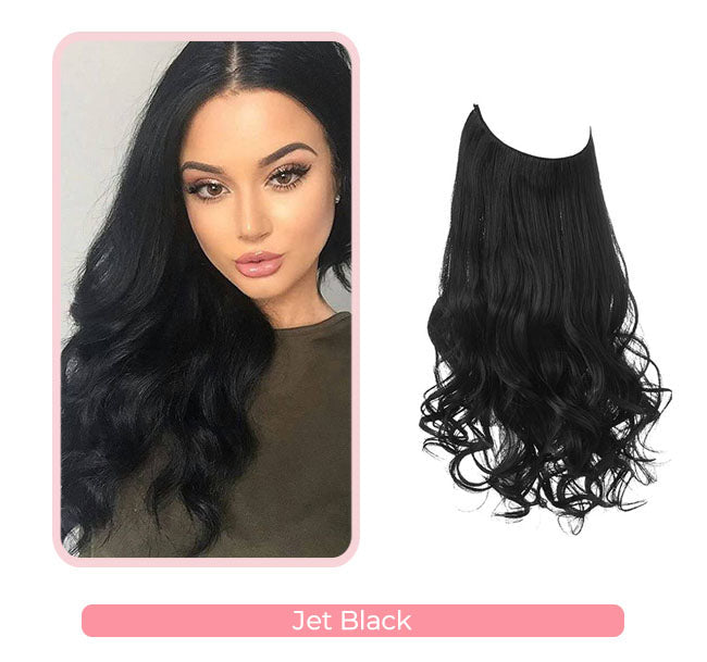 Wunderschöne gewellte Halo-Haarverlängerungen