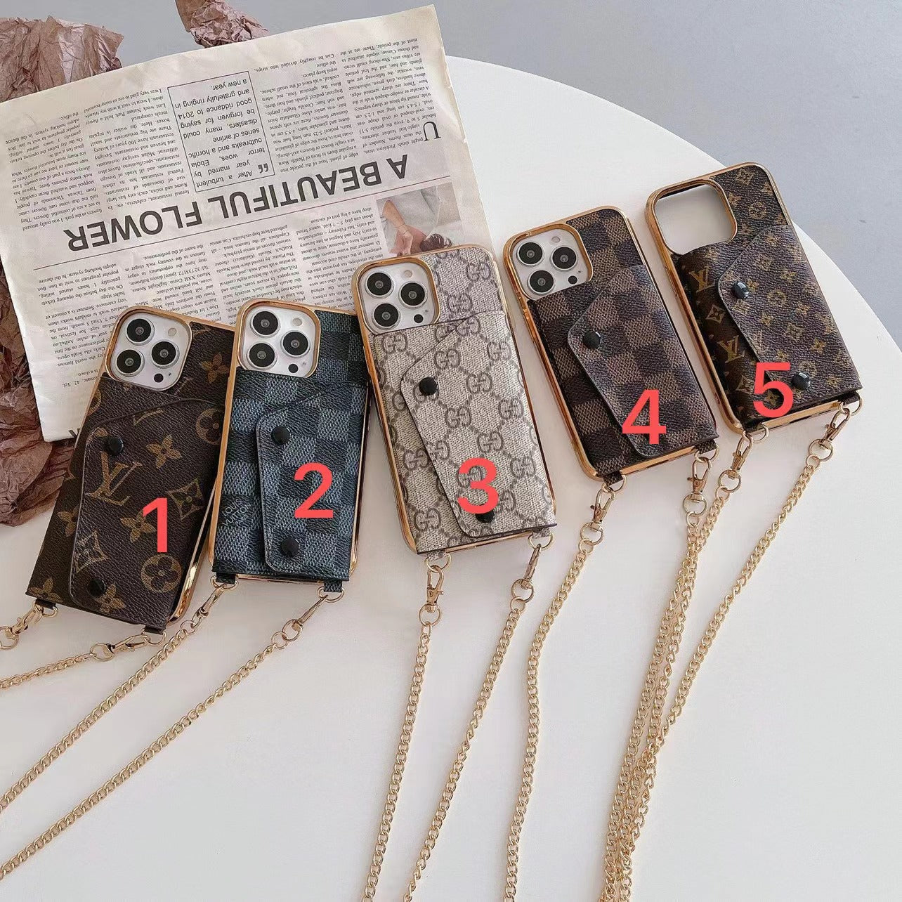 Crossbody-Karten-Telefonhülle für iPhone
