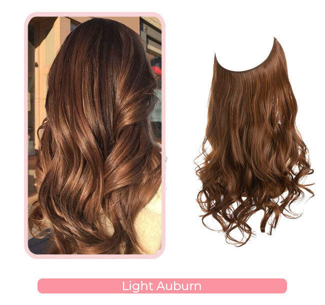 Wunderschöne gewellte Halo-Haarverlängerungen