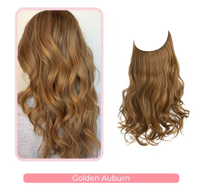 Wunderschöne gewellte Halo-Haarverlängerungen