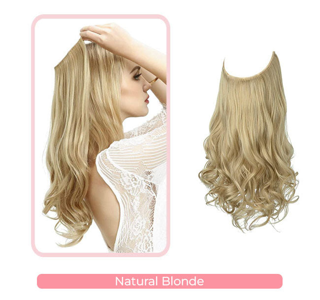 Wunderschöne gewellte Halo-Haarverlängerungen