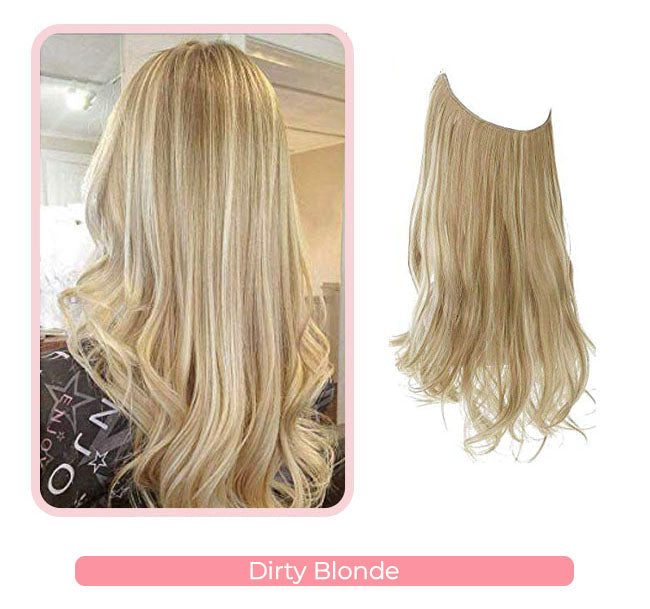 Wunderschöne gewellte Halo-Haarverlängerungen