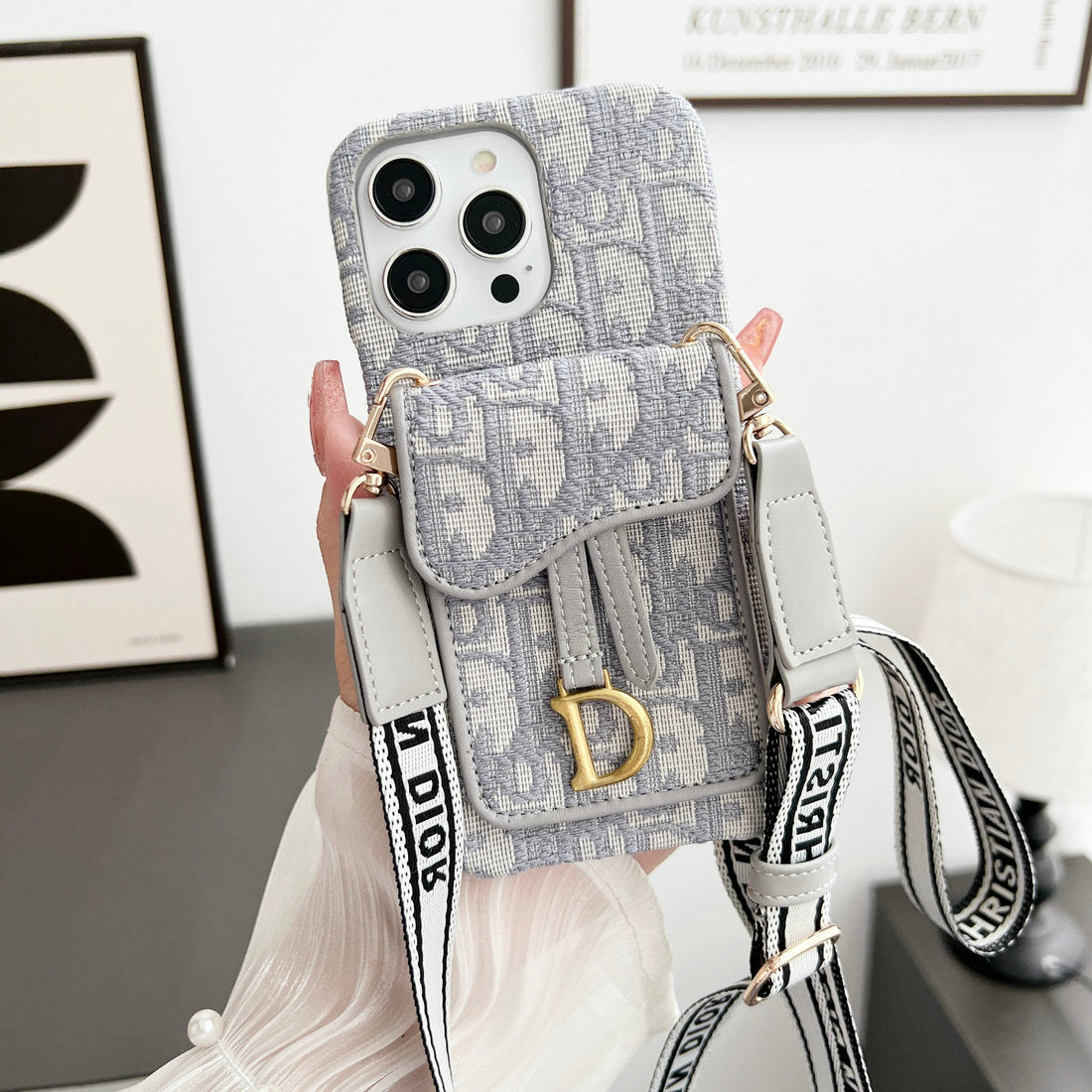 Stoff-Kartenhalter-Telefonhülle für iPhone