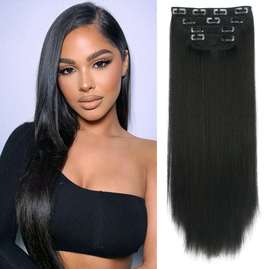 Long Straight Clip in Hair Extensions (4PCS)