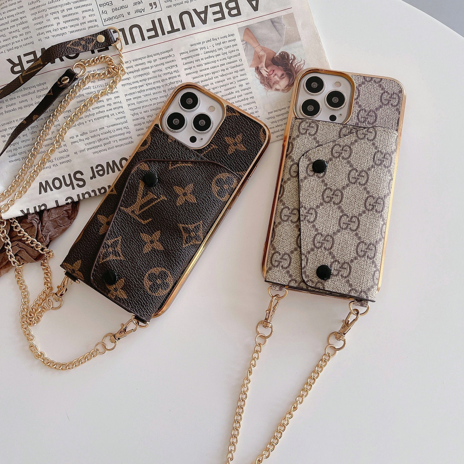 Crossbody-Karten-Telefonhülle für iPhone