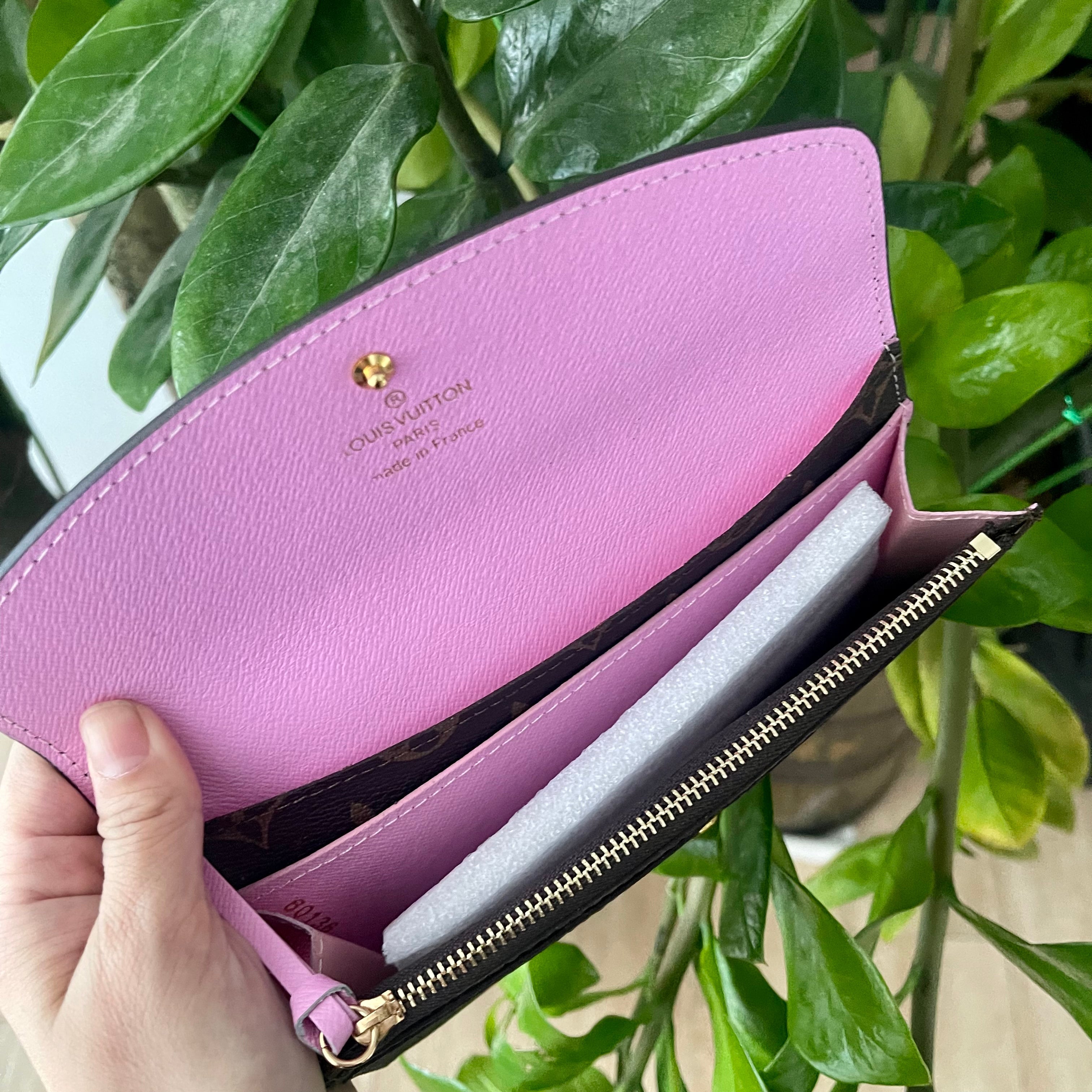 Braune rosa Blumen-Geldbörsenclips