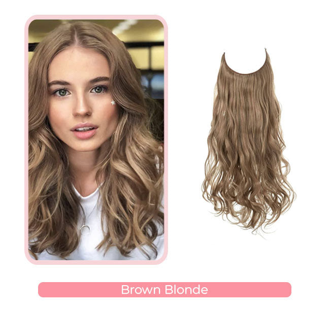 Wunderschöne gewellte Halo-Haarverlängerungen