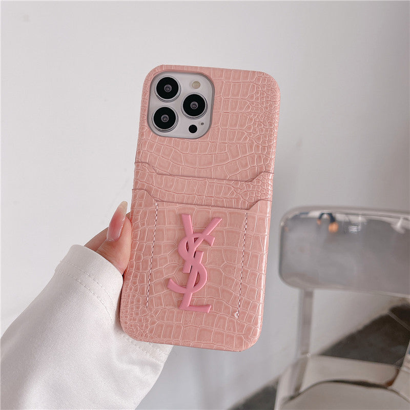 Crocodile Pattern Card Phone Case For iPhone