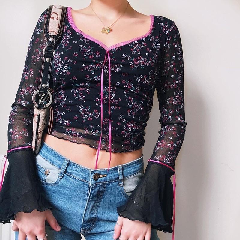 “Blossom” Mesh Detail Top