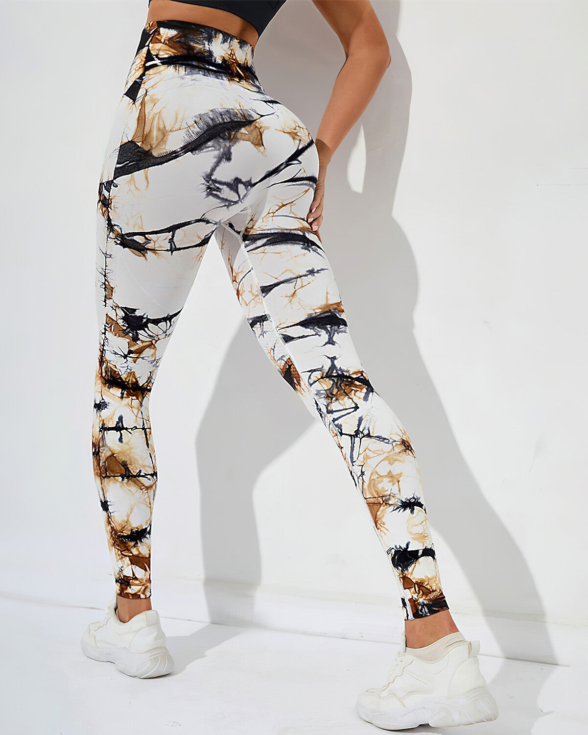 Brooklyn Tie Dye Nahtlose Leggings - Braun