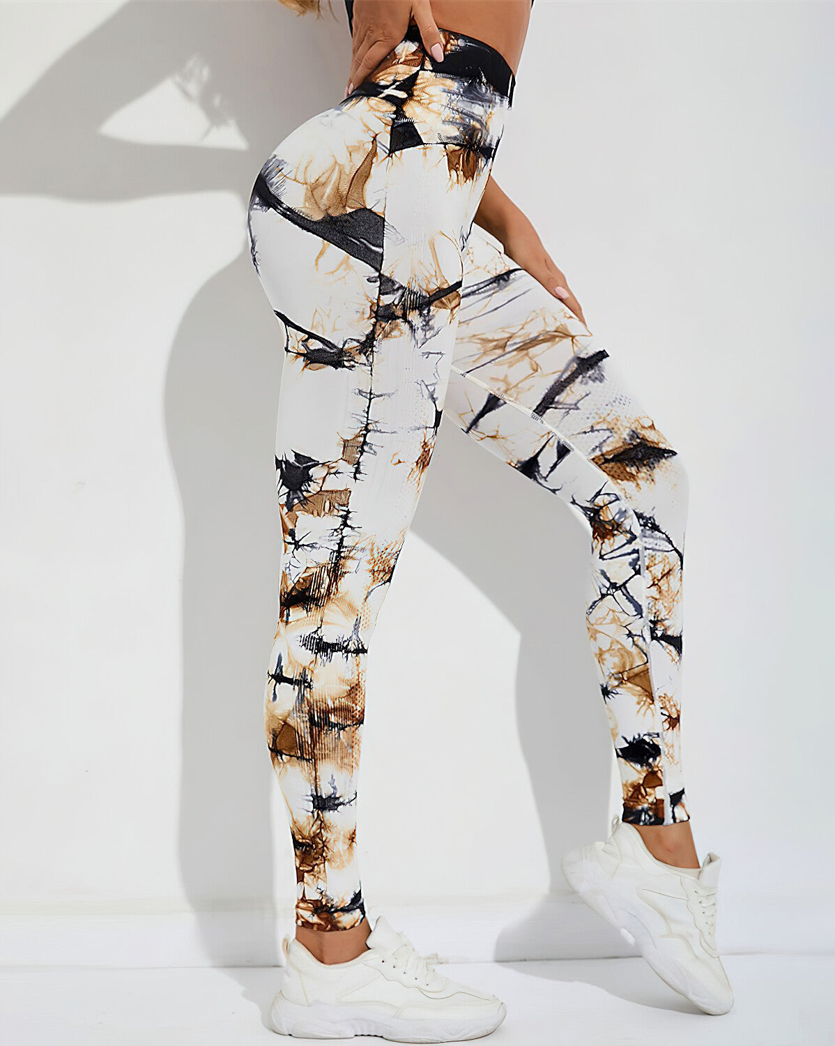 Brooklyn Tie Dye Nahtlose Leggings - Braun