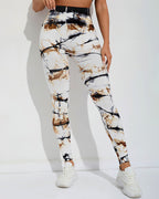 Brooklyn Tie Dye Nahtlose Leggings - Braun