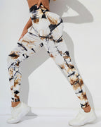 Brooklyn Tie Dye Nahtlose Leggings - Braun
