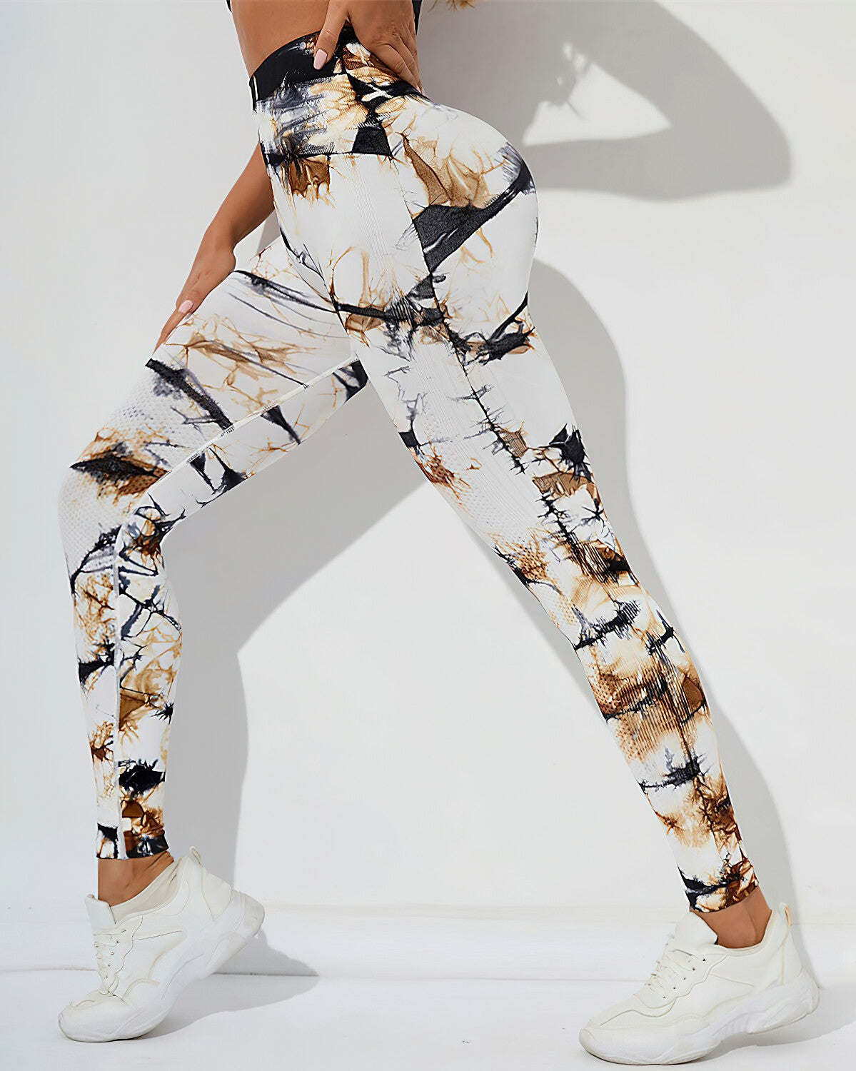 Brooklyn Tie Dye Nahtlose Leggings - Braun